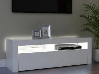 Tv-skab med LED-lys 120x35x40 cm hvid