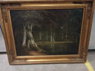 Oliemaleri skovparti.