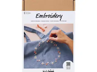 DIY Broderi Kit: Unik Mulepose i Dueblå