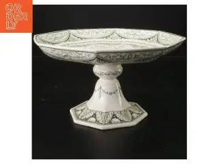 Dekoreret keramisk kagefad (str. 23,5x14 cm)