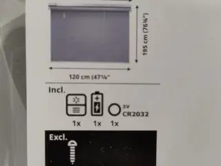 El rulle gardin i  grå 195 X 120