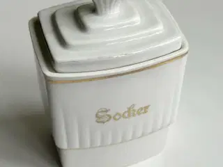Svensk fajance, køkkenkrukke: socker