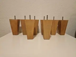 8 stk massive egetræs møbelben 15 cm 