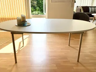 Wegner spisebord hvidt med stålben