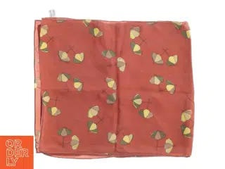 Rød silketørklæde med bladeprint Charlotte Sparre fra Charlotte Sparre (str. 157 x 34 cm)