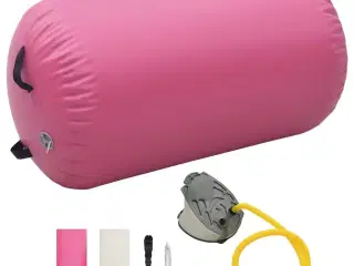 Oppustelig gymnastikrulle med pumpe 100x60 cm PVC lyserød