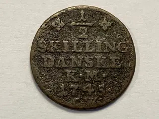1/2 Skilling 1745 - Slidt