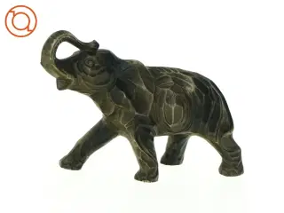 Bronzefarvet elefantfigur (str. 15 x 9 cm)