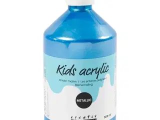 Metallic Akrylmaling Blå 500 ml - Semidækkende Effekt
