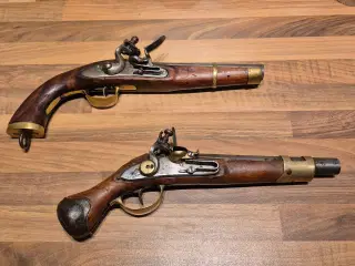 0riginale gamle smukke rytter flintepistoler