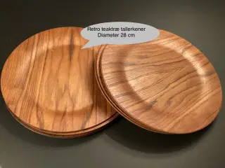 Retro teaktræ tallerkener