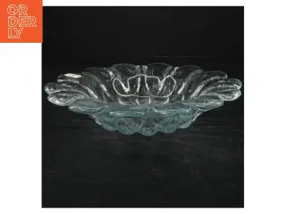 Gennemsigtig glasfrugtskål fra Holmegaard (str. 23 cm)