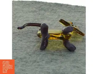 Glasfigur af hund (str. 10x9 cm)