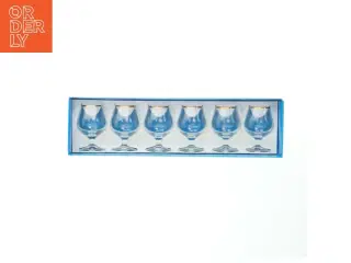 Sæt af små glas med guldkant fra Holmegaard (str. 9 cm)