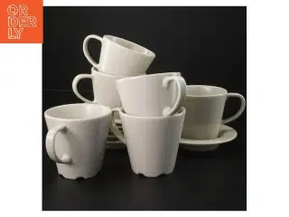 6 kaffekopper med underkopper fra IKEA (str. Ø 8,5 & 11 cm)