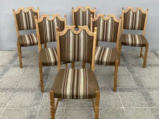 6 egetræs spisebordsstole (Retro)