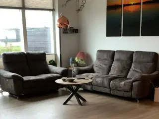 Sofagruppe 3+2 med recliner og usb stik