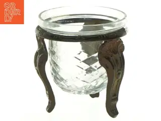 Glasskål med jernfod (str. 9 x 8 cm)