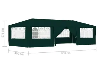 Festtelt med sidevægge 4x9 m 90 g/m² grøn