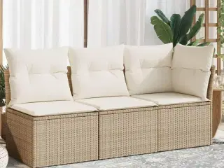 3-personers havesofa med hynder polyrattan beige