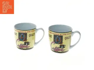 2 kaffekrus med retro design fra Maisons (str. 2 stk Ø 9 cm længde 9 cm)
