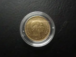 10 kroner 1877 guld, sværeste årstal! FAST PRIS