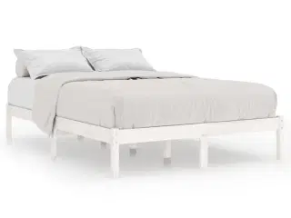 Sengestel 140x200 cm massivt fyrretræ hvid