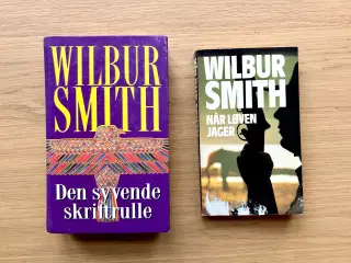 Sæt med 2 bøger af Wilbur Smith – 50 kr. pr. stk.