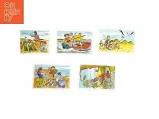 5 stk illustrationskort (str. 5 stk 15x10 cm)