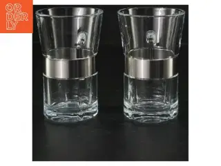 Glas espressokopper med metalholdere