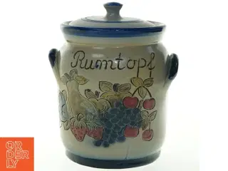 Keramik rumtopf krukke med låg (str. 21 cm)