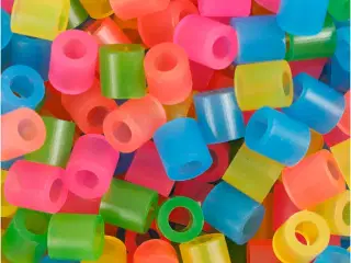Rørperler, str. 5x5 mm, hulstr. 2,5 mm, medium, neonfarver, 1100ass./ 1 pk.