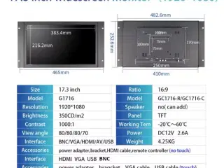 Touch skærm 17,3"