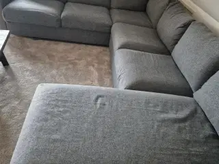 Stor sofa med chaiselong 
