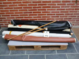 6 Ruller stof/kunstlæder m.m. 