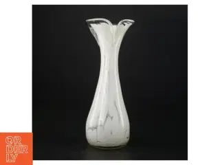 Mundblæst Marmoreret Glasvase med luftbobler (str. 27 x 9 komma 5 cm)