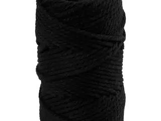 Macramé Reb 55m - 4mm, Sort, Holdbart & Miljøvenligt