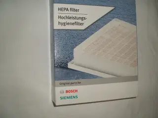 Nyt Hepa-filter til Siemens/Bosch støvsugere