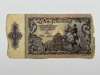 10 Schilling Austria 1950 - Meget slidt