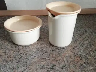 sukkerskål/marmeladeskål og flødekande, Tupperware
