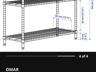 Ikea Omar reol stor og lille