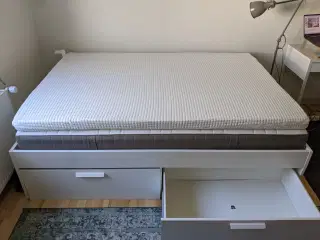 IKEA BRIMNES BED WHITE 140X200CM  +matress +top