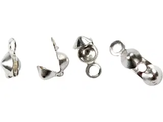 Knudeskjulere med øje, L: 8 mm, diam. 3 mm, forsølvet, 100stk./ 1 pk.