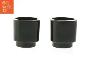 To sorte vintage æggebægre i glas fra Italien (str. 5x5,5 cm)
