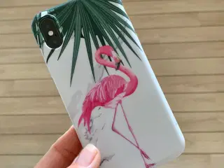 Silikone cover med flamingo til iPhone 10 X el XS 