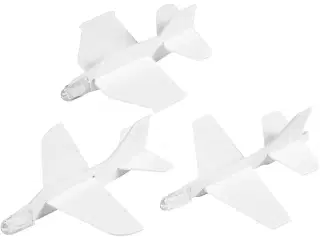 Flyvemaskiner, L: 11,5-12,5 cm, B: 11-12 cm, hvid, 3stk./ 1 pk.