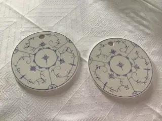 Musselmalet smørebrikker/ bordskånere