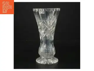 Glas vase med udskæringer (str. Ø 9,5 cm højde 18,5 cm)