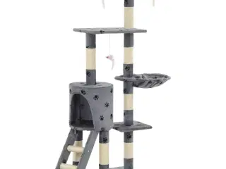 Kradsetræ til katte med sisal-kradsestolper 138 cm grå poteprint