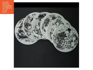 Bjørn Wiinblad porcelænstallerkener fra Nymlle (str. Ø. 15 cm. 6 styk)
